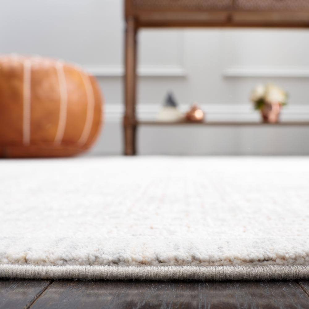 Gray Rectangular Viscose and Synthetic Area Rug