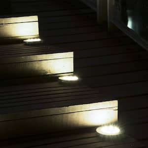 Solar White Powered Integrated LED Path Light (12-Pack)