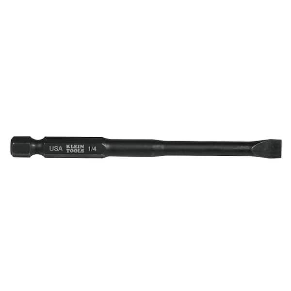1/4 in. Slotted 3-1/2 in. Steel Power Driver Bit (5-Pack)