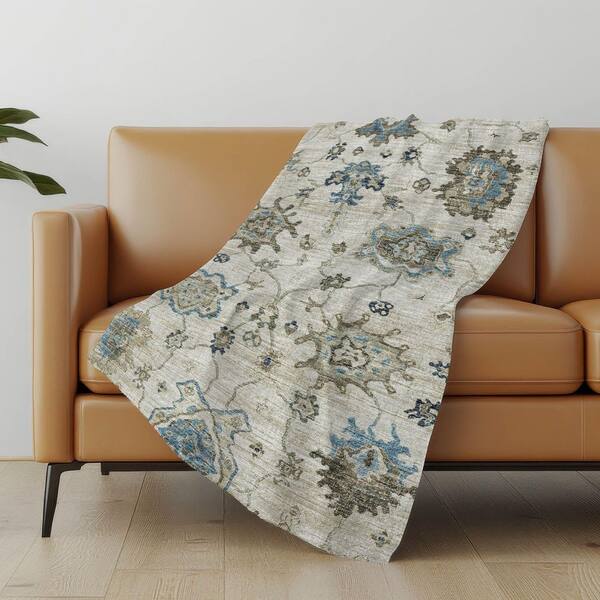 Premium Machine Washable ASB96 Blue 50 in. x 70 in. Sherpa Throw Blanket