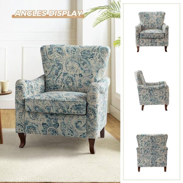 Blue floral online armchair