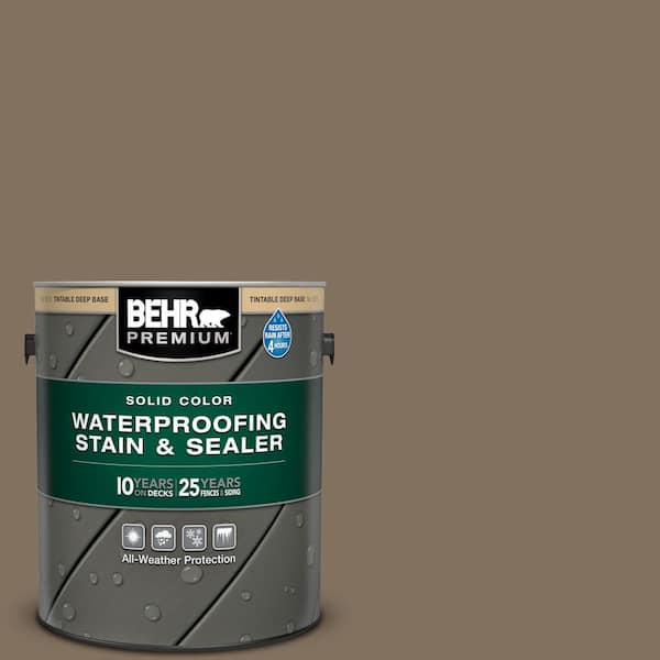 BEHR PREMIUM 1 gal. #PPU5-04 Mocha Latte Solid Color Waterproofing Exterior Wood Stain and Sealer
