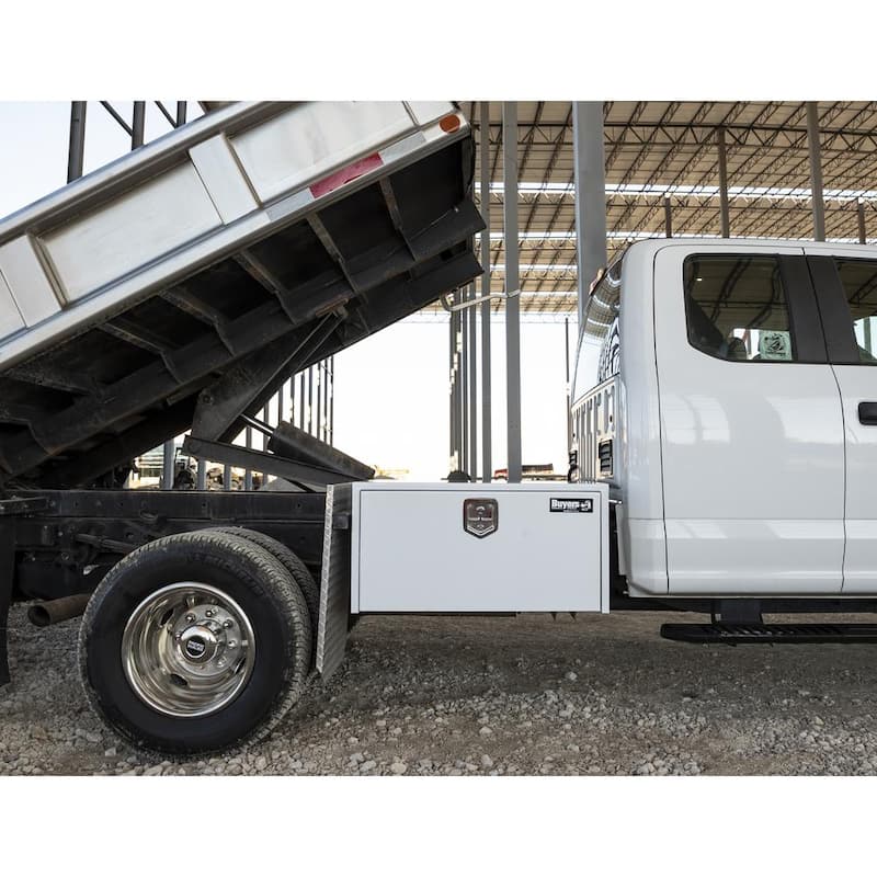 18 in. x 18 in. x 30 in. White Steel Underbody Truck Tool Box