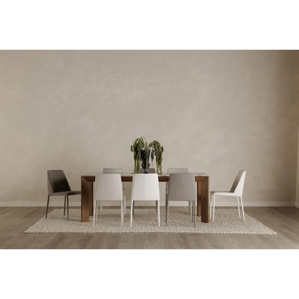 Griffin White Vegan Leather Dining Chair, Iron Frame - (Set of 2)