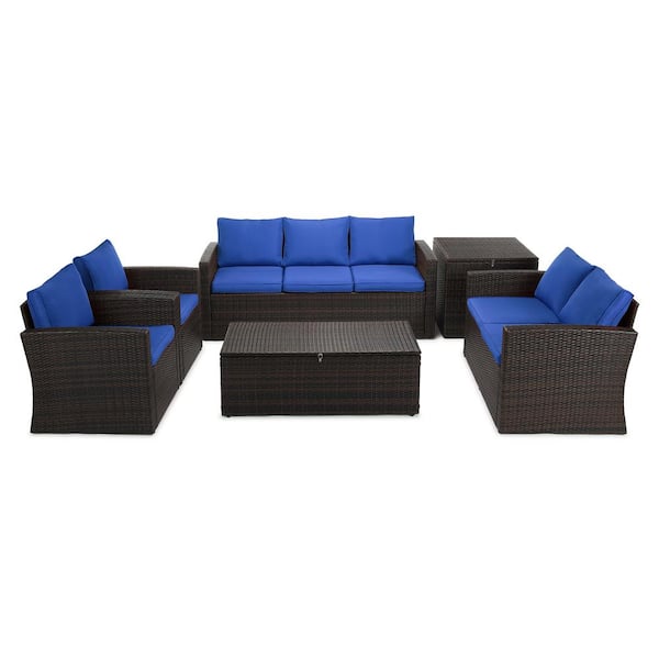 Boyel Living 6 Piece Brown Wicker Outdoor Patio Conversation