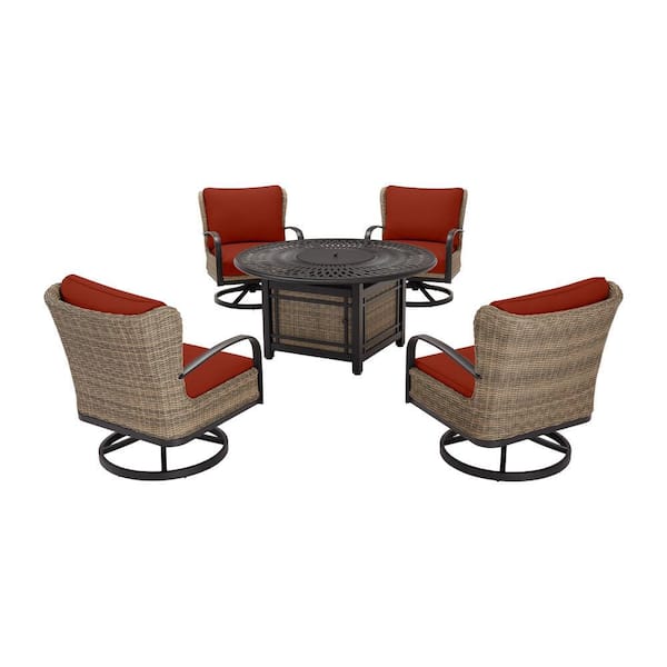 Home Decorators Collection Hazelhurst 5, Outdoor Patio Table And Chairs With Fire Pit