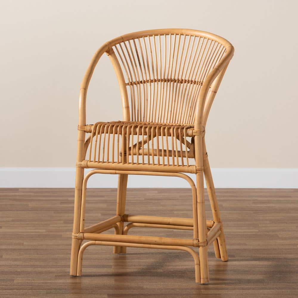 Murai 39" Brown Rattan Counter Height Barstool