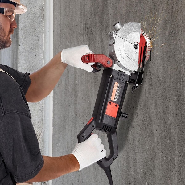 Wall Chaser, 23 x 7 in. 2500 W 38 mm/1.5 in. Cutting Width, Wall Groove Cutting Machine 52 mm/2 in. Cutting Depth