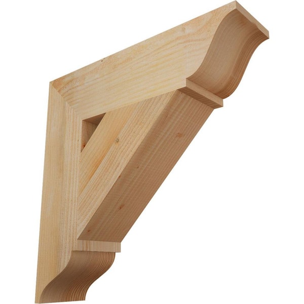 Ekena Millwork 6 in. x 24 in. x 24 in. Douglas Fir Traditional Rough Sawn Bracket