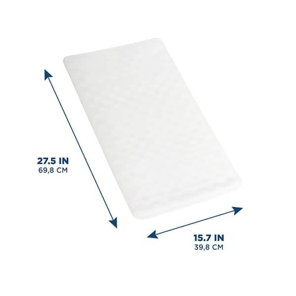 15.5 in. x 27.5 in. Rubber Bath Mat in White