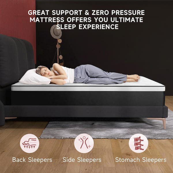 King Medium Hybrid Mattress Pocket Spring 14 in. Bed-in-a-Box Mattress