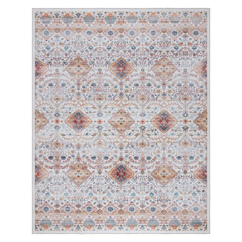 Gertmenian Tanis Ivory 5 ft. x 7 ft. Crystal Print Polyester Digitally Printed Area Rug