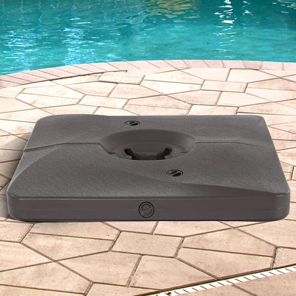 Sonkuki Heavy-Duty Cantilever Base Patio Umbrella Base From 8 ft. x 12 ft. Up to 320 lbs. in Dark Brown