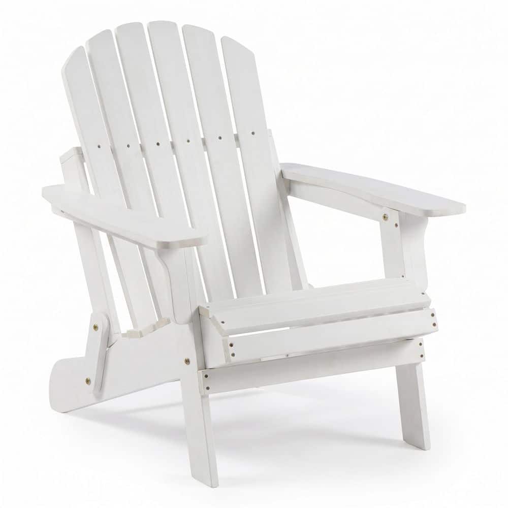 White Wood Adirondack Chair with Pre-Assembled BackRest & SeatBoard, Outdoor Patio Lounge Chair (1-Pack) price history on PriceWatchPro