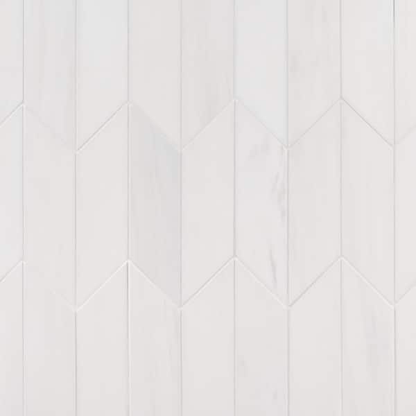 Ivy Hill Tile Bianco Dolomite 3 in. x 12 in. Honed Marble Floor and Wall Tile (3.65 Sq. Ft. / Case)