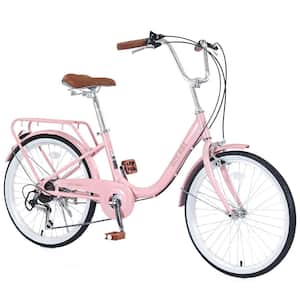 22 in. Girls' Bike 7 Speed with Aluminium Alloy Frame in Pink