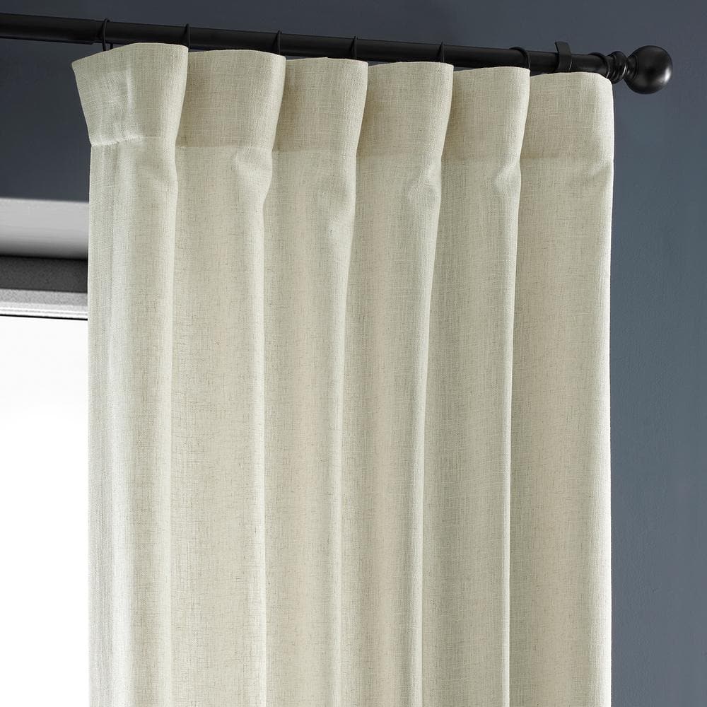 Off-White Light-Filtering Linen Blend Drape Panel