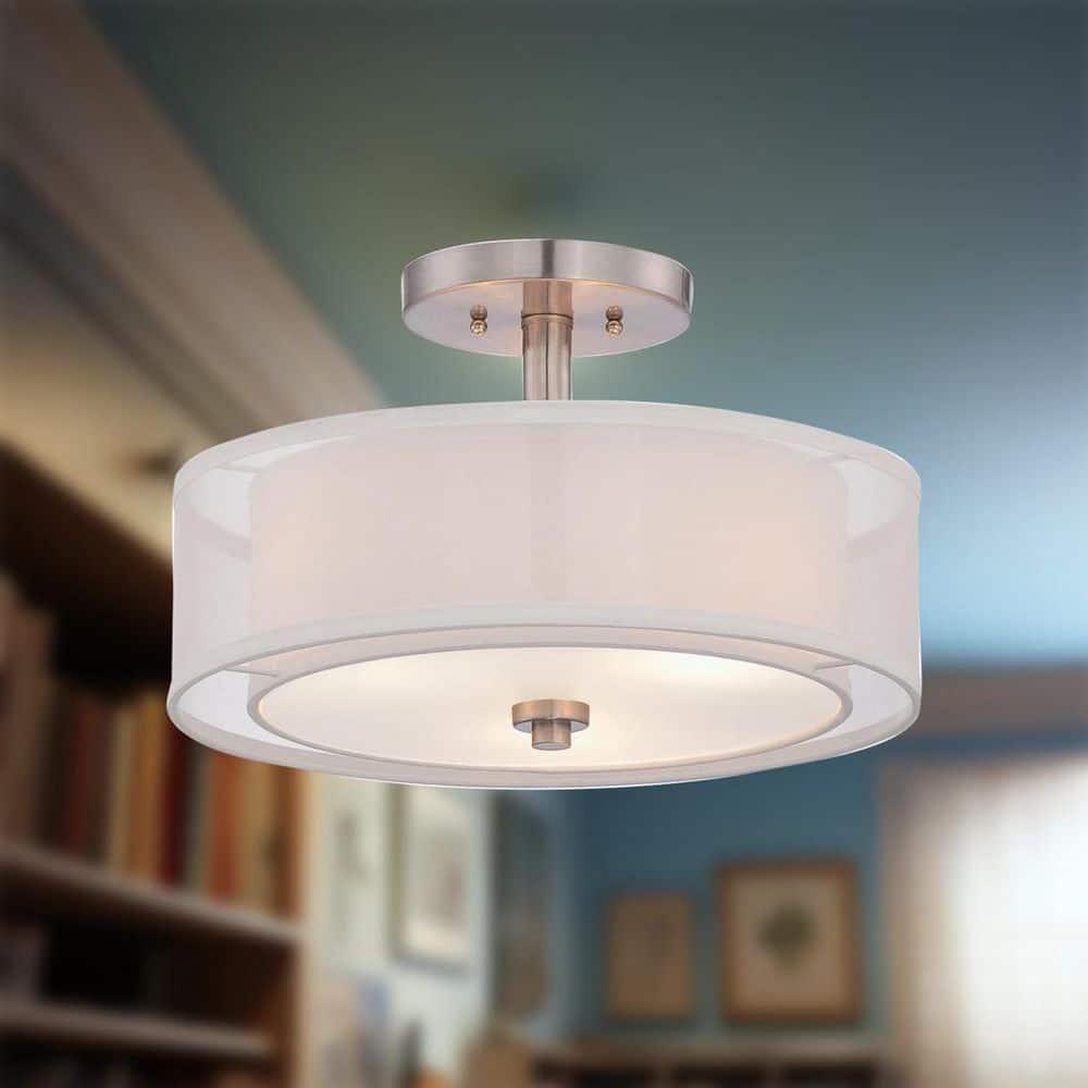 Minka Lavery Parsons Studio 3-Light Brushed Nickel Semi-Flush