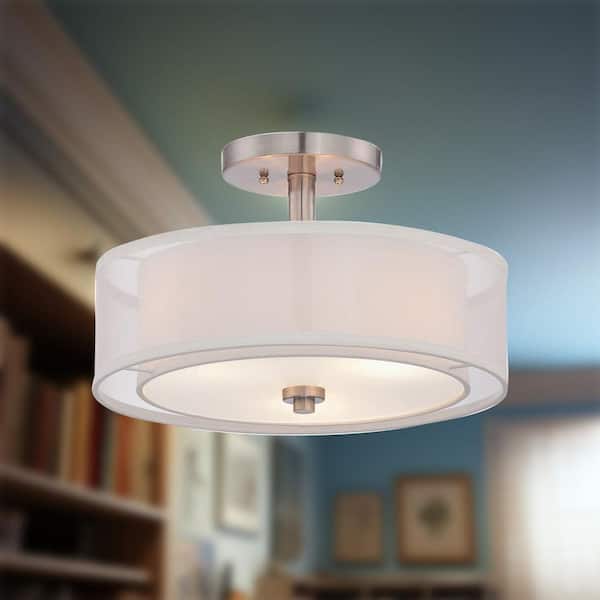 Minka Lavery Parsons Studio 3-Light Brushed Nickel Semi-Flush