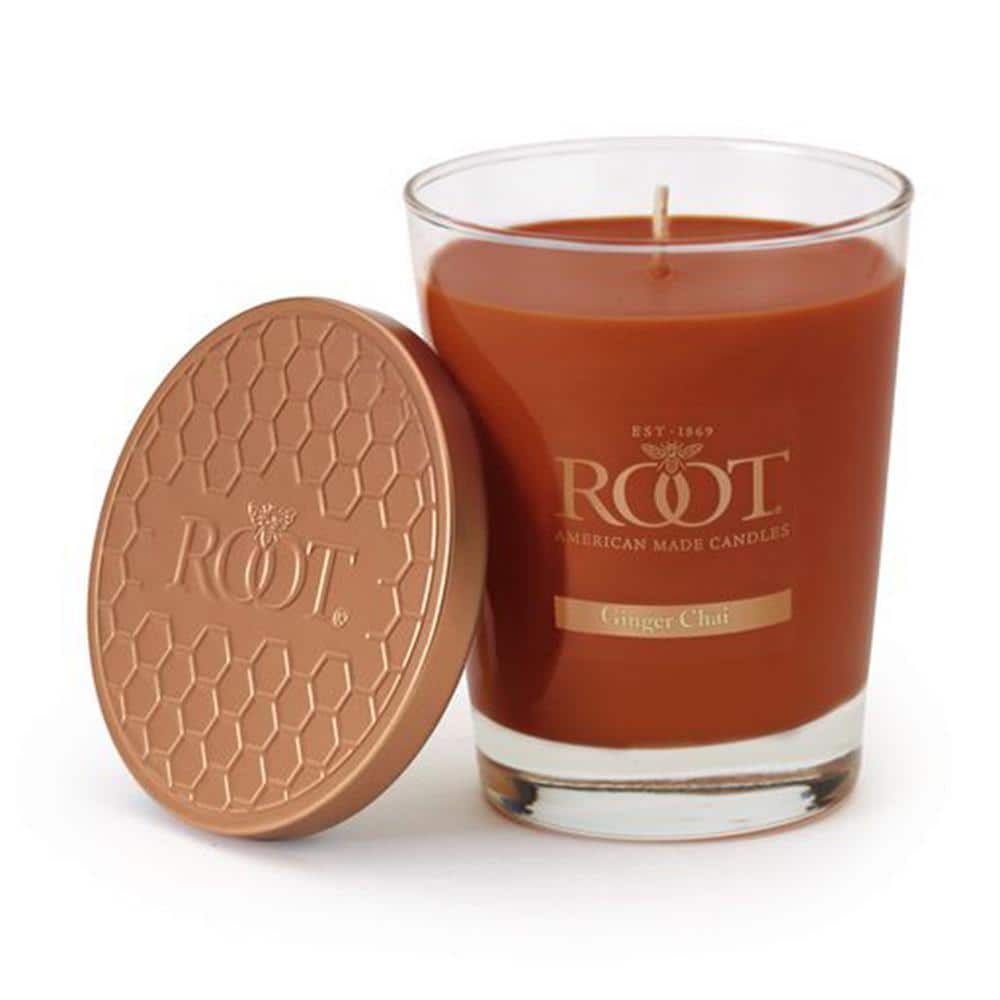 Large Ginger Chai Scented Beeswax Jar Candle