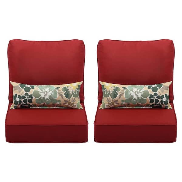 Aoodor 22 in. x 24 in. Patio Furniture Outdoor Deep Seat Single Chair Sofa Cushion Back Olefin Fabric Slipcover Sponge Foam