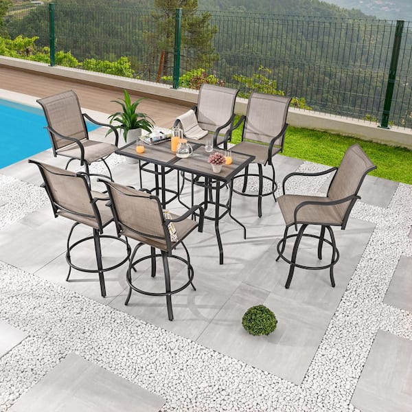 Patio Festival 8-Piece Metal Bar Height Outdoor Dining Set