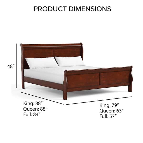 Furniture of America Burkhart Cherry Queen Wood Frame Sleigh Bed