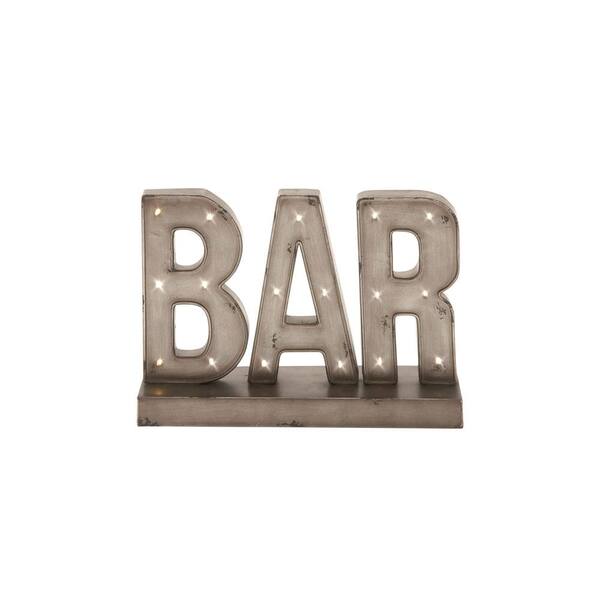 Litton Lane Gray Bar Marquee Led Lighted Sign 48648 The Home Depot Gray Bar Marquee Led Lighted Sign 48648, Lighted Marquee Sign Bar