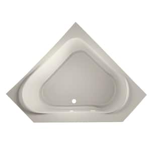 CAPELLA PURE AIR 60 in. Acrylic Neo Angle Oval Corner Drop-In Air Bath Bathtub in Oyster