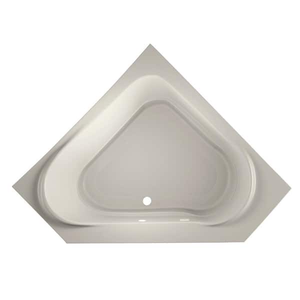 CAPELLA PURE AIR 60 in. Acrylic Neo Angle Oval Corner Drop-In Air Bath Bathtub in Oyster