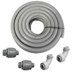 3/4 in. Dia x 50 ft. Non Metallic UL Liquid Tight Electrical Conduit Kit with 2 Straight and 2 Angle Fittings Included
