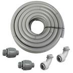 3/4 in. Dia x 100 ft. Non Metallic UL Liquid Tight Electrical Conduit Kit with 2 Straight and 2 Angle Fittings Included