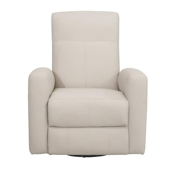 Chizzyseat Everglade 32 in. W Technical Leather Electric Swivel and Rocking Recliner with USB Port in White