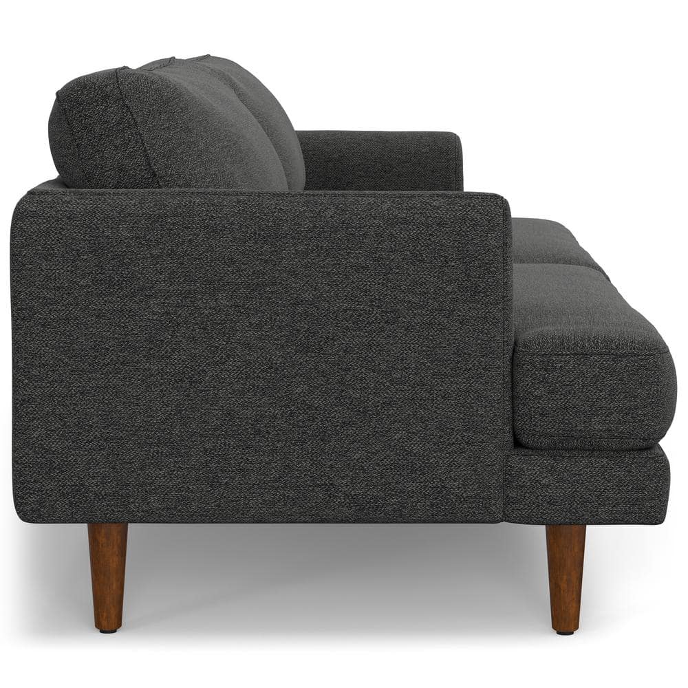 Charcoal Grey 90-Inch Fabric Lawson Sofa with Wood Legs