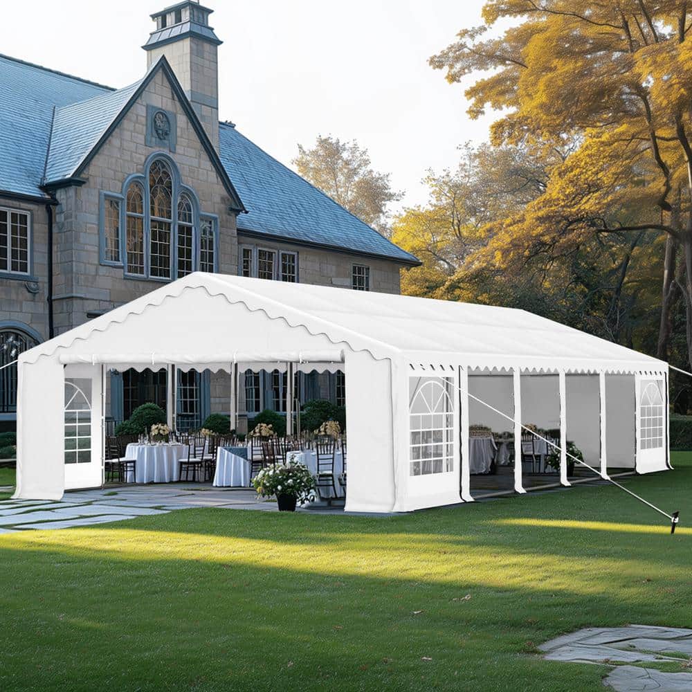 20 ft. x 40 ft. Outdoor Wedding Party Canopy Tent in White with Galvanized Frame and Side Walls price history on PriceWatchPro