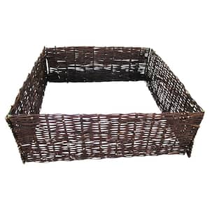 48 in. W x 48 in. L x 12 in. H, Brown Woven Willow Raised Bed Kit