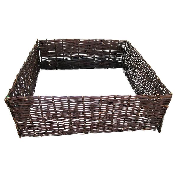 MGP 48 in. W x 48 in. L x 8 in. H, Brown Woven Willow Wood Raised Bed Kit