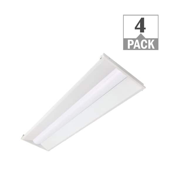 ETI LIGHTING 1 ft. x 4 ft. Boost Center Basket Integrated LED Troffer Light 3500K 4000K 5000K 29W / 24W / 19W / 15W Dimmable (4-Pack)