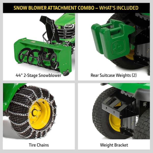 John Deere 44 in. Two-Stage Snow Blower Attachment Complete Package for 100 Series Tractors with 42 in. or 48 in. Decks