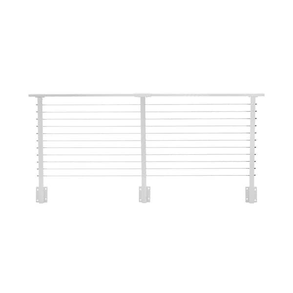 CityPost 12 ft. Deck Cable Railing, 36 in. Face Mount, White