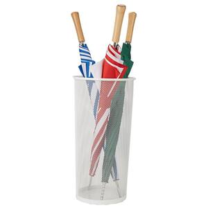 White Metal Mesh Umbrella Stand