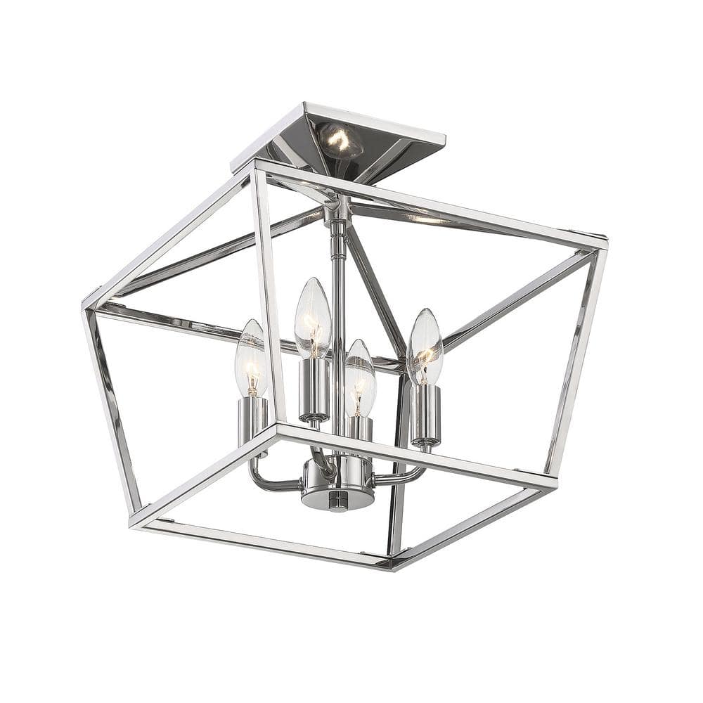 Bohemian Polished Nickel 4-Light Semi-Flush Ceiling Fixture