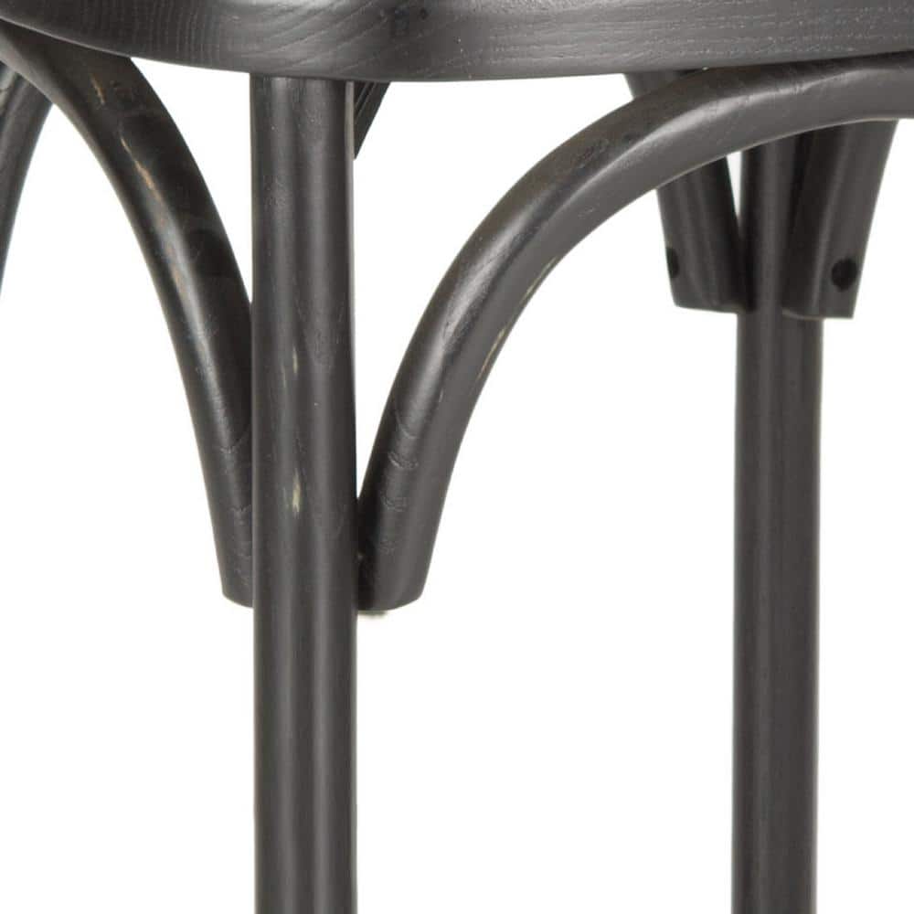Eleanor Black and Oak X-Back Bar Stool