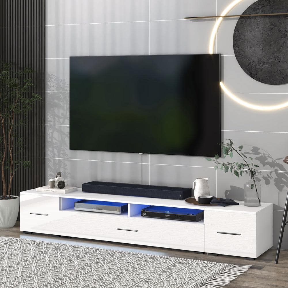 Polibi Minimalist Design TV stand Fits TV's up to 90 in. with Color ...