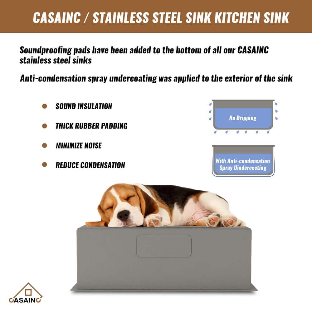30" Stainless Steel Farmhouse Single Bowl Undermount Kitchen Sink