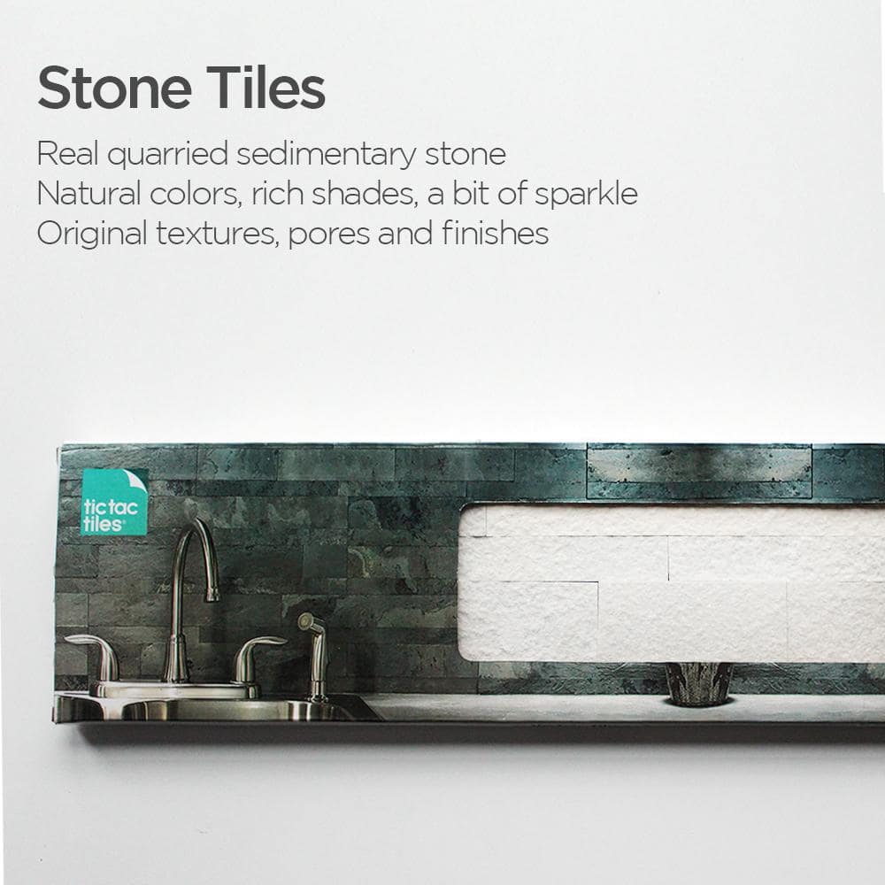 Stone White Rectangular Peel and Stick Mosaic Tile