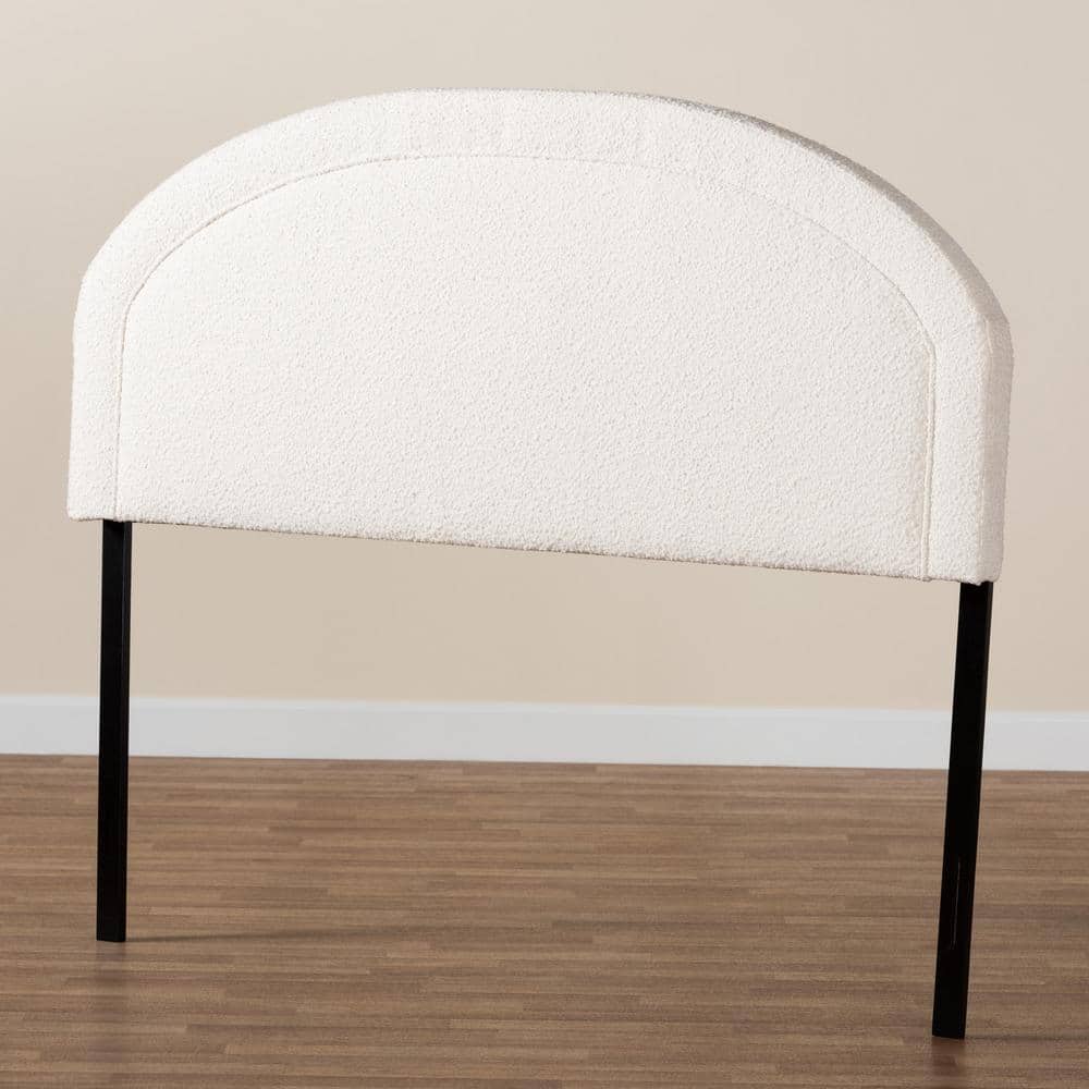 Cream Boucle Upholstered Queen Tufted Headboard