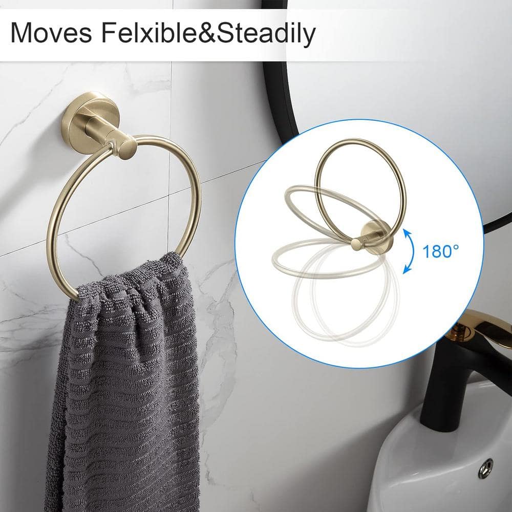 Brushed Gold 24" Wrought Iron 4-Piece Bathroom Hardware Set