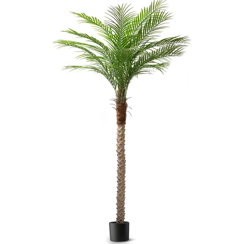 7 ft. Green Plant 84 in. Artificial Phoenix Palm Tree with Black Pot With A