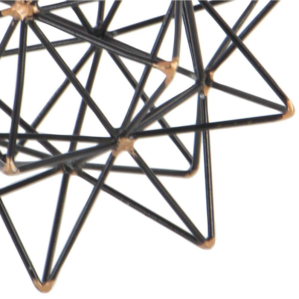 Black and Gold Geometric Metal Star Sculpture